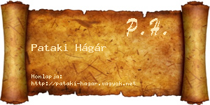 Pataki Hágár névjegykártya